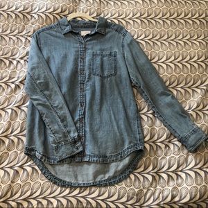 Caslon chambray button-up top